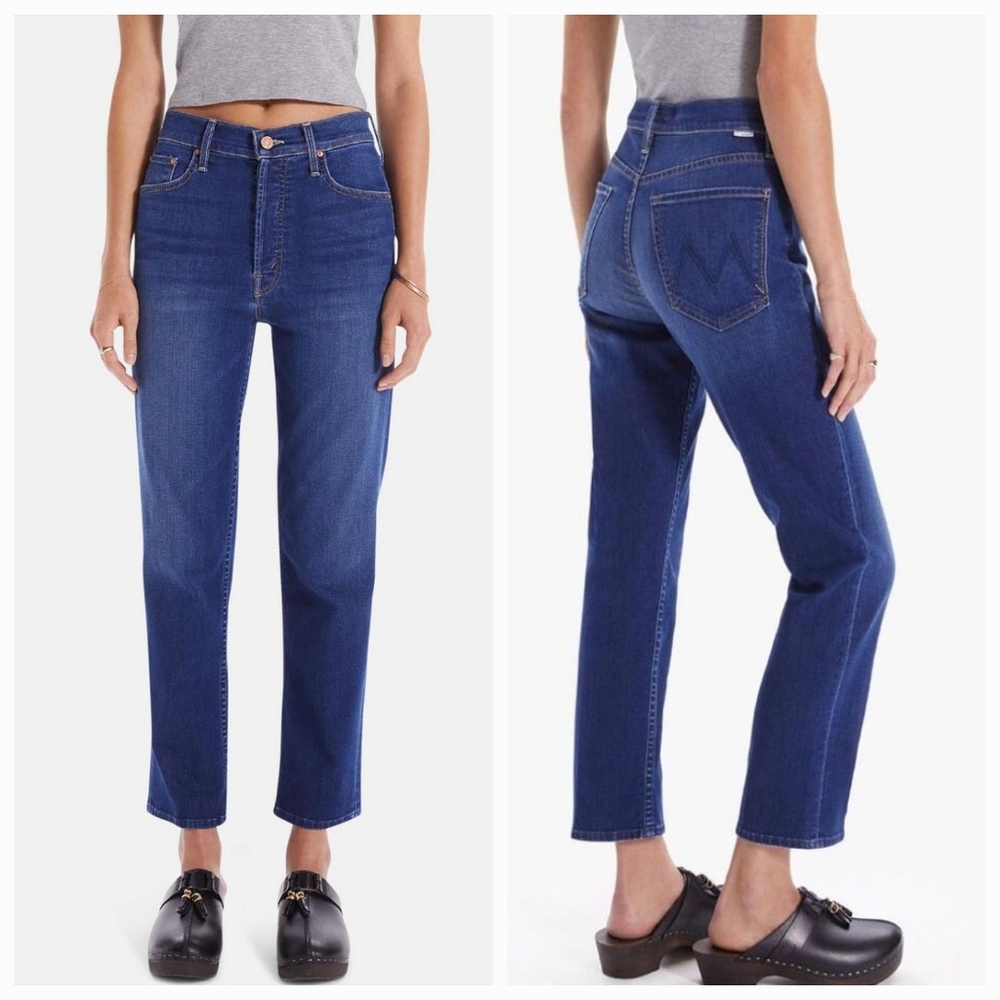 Mother The Tomcat High Rise Button Fly Straight Jeans Snipped in the Bud size 25